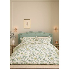 V&A Peony Blossom Duvet Set - Green