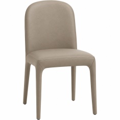 Quake Upholstered Faux Leather Dining Chair - Taupe