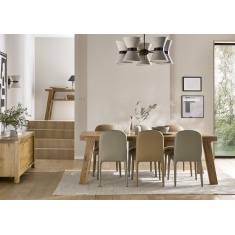 Quake Upholstered Faux Leather Dining Chair - Taupe