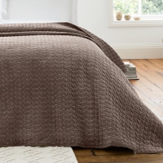 Bianca Attica Velvet Bedspread 240x260cm - Chocolate