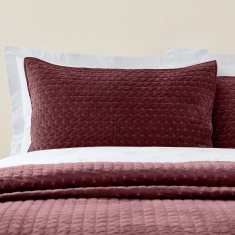 Bianca Attica Velvet Pillowsham Pair - Burgundy