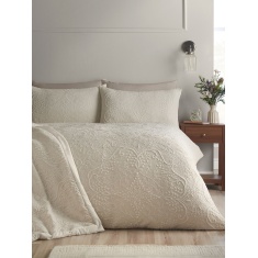 Catherine Lansfield Amelia Jacquard Duvet Set - Cream