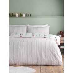 Catherine Lansfield Christmas Penguins Brushed Duvet Set - Green