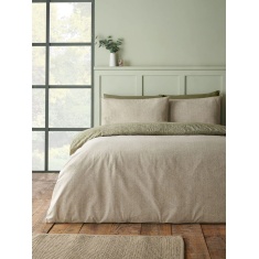Catherine Lansfield Herringbone Brushed Duvet Set - Green