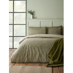 Catherine Lansfield Herringbone Brushed Duvet Set - Green