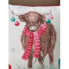 Catherine Lansfield Merry Christmoo Filled Cushion 45cm - Natural