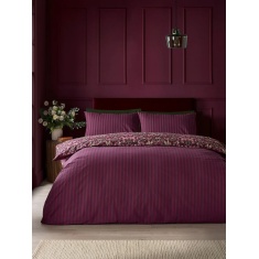 Catherine Lansfield Richmond Floral Duvet Set - Plum