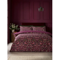 Catherine Lansfield Richmond Floral Duvet Set - Plum