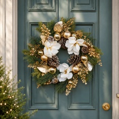 Three Kings Champagne Magnolia Wreath 60cm