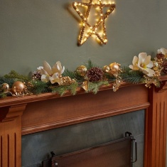 Three Kings Champagne Magnolia Garland 180cm