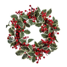 Three Kings Holly Berry Wreath 60cm