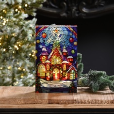 Festive Light-Up Stained Glass Church Decoration Festive Light-Up Stained Glass Church Decoration