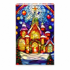Festive Light-Up Stained Glass Church Decoration Festive Light-Up Stained Glass Church Decoration
