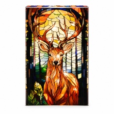 Festive Light-Up Stained Glass Reindeer Decoration Festive Light-Up Stained Glass Reindeer Decoration