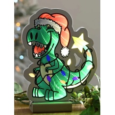 Festive T-Rex Infinity Light 20cm