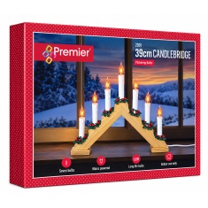 Premier Flickering Pine Candle Bridge 39cm