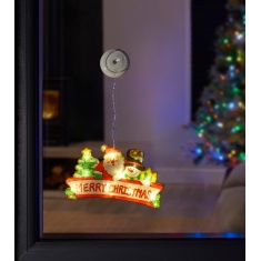 Three Kings LED Vintage Window Sticker 'Merry Christmas'