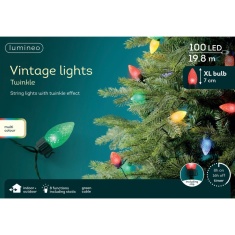 Lumineo 19.8m Vintage XL LED String Lights 100L - Green/Multi