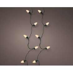 Lumineo 19.8m Vintage XL LED String Lights 100L - Green/Soft Gold