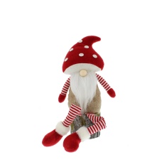 Dangly Leg Gonk With Red Spotty Mushroom Hat 53cm - Red