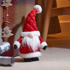 Three Kings Quilted Santa Gonk 35cm - Red