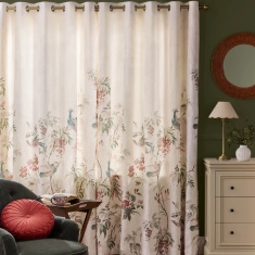 Laura Ashley Attleton Lined Eyelet Curtains - Sage Green
