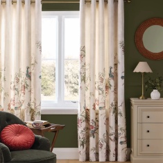 Laura Ashley Attleton Lined Eyelet Curtains - Sage Green
