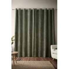 Bianca Attica Velvet Blackout Eyelet Curtains - Green