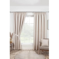 Sundour Eclipse Blackout Pencil Pleat Curtains - Natural