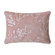 Laura Ashley Pussy Willow Embroidered Feather Cushion 35x50cm - Old Rose