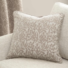 Bianca Chenille Leaves Cushion 50cm - Natural