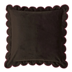Furn Lil Scallop Cushion 45cm - Chocolate/Burgundy