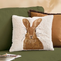 Evans Lichfield Boucle Hare Cushion 45cm - Natural
