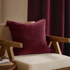 Yard Heath Velvet Textured Cushion 50cm - Beetroot