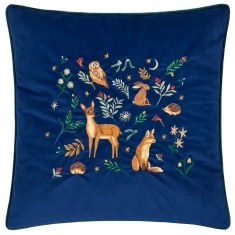 Furn Berry Woods Velvet Cushion 45cm - Navy