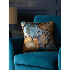 Laurence Llewelyn-Bowen Down The Dilly Cushion 43cm - Ochre/Blue