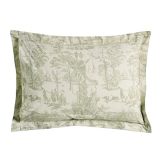Laura Ashley Braysmith Toile Oxford Pillowcase Pair - Olive Green