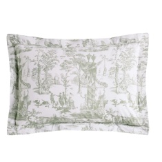 Laura Ashley Braysmith Toile Oxford Pillowcase Pair - Olive Green
