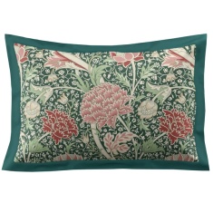 William Morris At Home Cray Forest Oxford Pillowcase Pair - Green/Cranberry