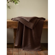 Pineapple Elephant Jaipur Waffle Throw 150x200cm - Chocolate