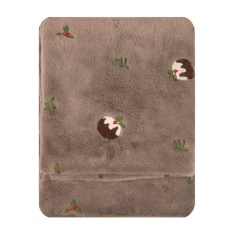 Furn Festive Puddings Throw 130x180cm - Mocha
