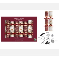 Premium Burgundy Deer Christmas Crackers 8pk Premium Burgundy Deer Christmas Crackers 8pk