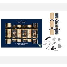 Premium Navy Reindeer Christmas Crackers 8pk Premium Navy Reindeer Christmas Crackers 8pk