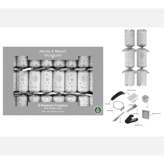 Premium Silver Text Christmas Crackers 8pk Premium Silver Text Christmas Crackers 8pk