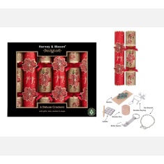 Deluxe Poinsettia Christmas Crackers 6pk Deluxe Poinsettia Christmas Crackers 6pk