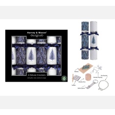 Deluxe Blue Tree Christmas Crackers 6pk