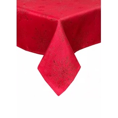 Peggy Wilkins Snowfall Tablecloth - Red