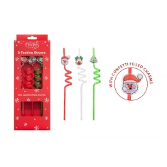 Christmas Crazy Straws Set of 3 Christmas Crazy Straws Set of 3
