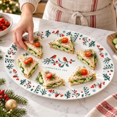 Christmas Joy Robin Serving Plate 41cm