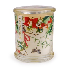 Candlelight Christmas Ribbons & Bows Large Glass Lidded Jar Candle